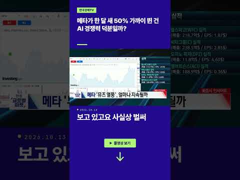 <strong>메타가</strong> 한 달 새 50% 가까이 뛴 건/AI 경쟁력 덕분일까?ㅣ손석우ㅣ이화진ㅣ윤진