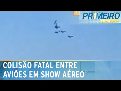 Show aéreo em Portugal termina em colisão e morte de piloto | Primeiro Impacto (03/06/24)