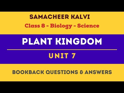 Plant Kingdom Book Back Questions Answers | Unit 7  | Class 8 | Biology | Science | Samacheer Kalvi