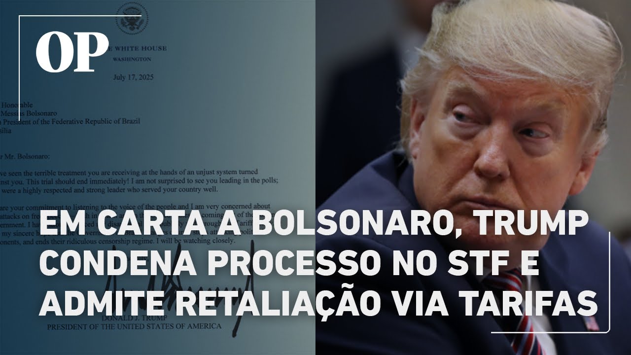 Em carta a Bolsonaro Trump condena processo no STF e admite retaliação via tarifas