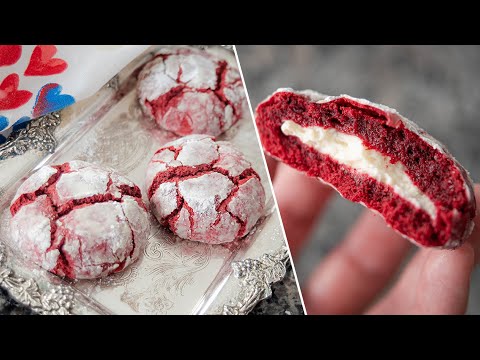 Это невероятно вкусно! Мраморное печенье КРАСНЫЙ БАРХАТ с начинкой крем-чиз | Red Velvet Cookies