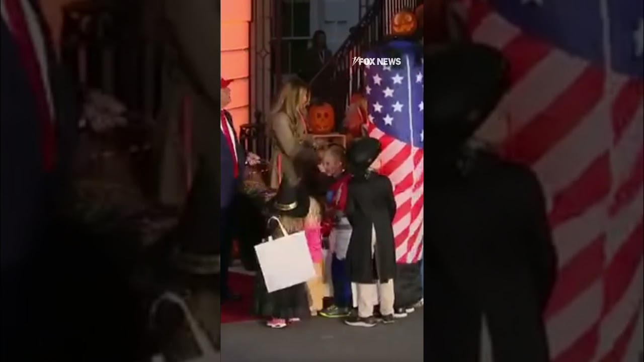 SEE IT: Trump reacts to a patriotic costume #shorts #halloween #trump