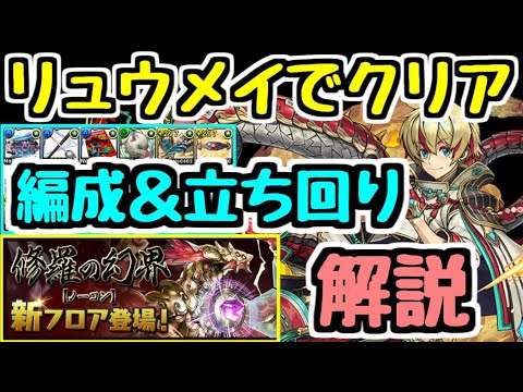 【機構城の絶対者】リュウメイパでの攻略解説！約80万まで耐える自慢の耐久力が素晴らしい！！！【パズドラ】※概要欄も読んでほしい！！！！！
