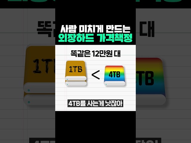 사람 미치게 만드는 외장하드 가격책정