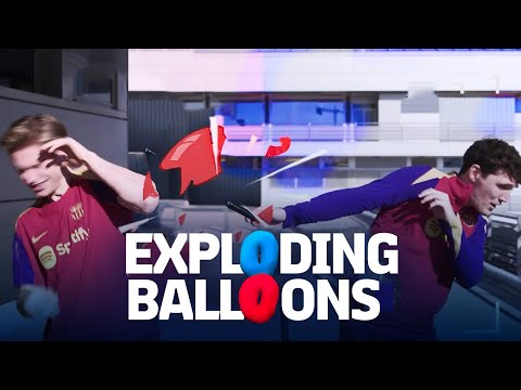🎈💥💥🎈 BOOM! EXPLODING BALLOONS CHALLENGE WITH DE JONG & CHRISTENSEN | FC Barcelona 🔵🔴