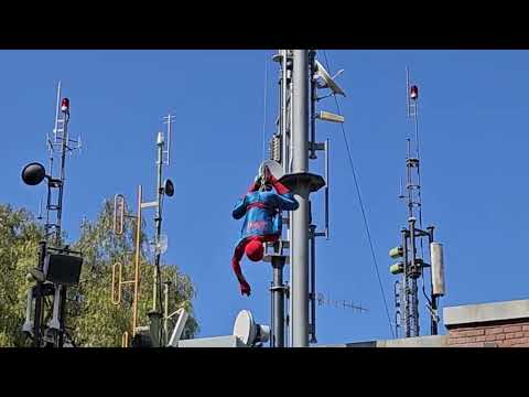 Spider-Man Swinging Above Avengers Campus at Disney California Adventure 5/12/23