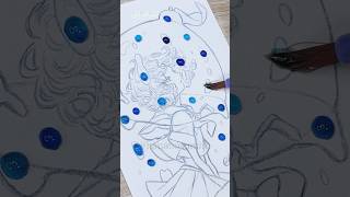【アナログ】🫧透明水彩で水を描くメイキング🎨🦜#Shorts #watercolor #watercolorpainting  #illus