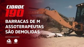 Barracas de massoterapeutas são demolidas na Praia do Futuro