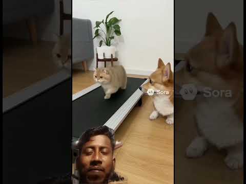 cat vs dog🐈🐈🐱🐕🐕🐾🐾 #cat #pets #funnycats #teamcat #teamcorgi #cute #shorts