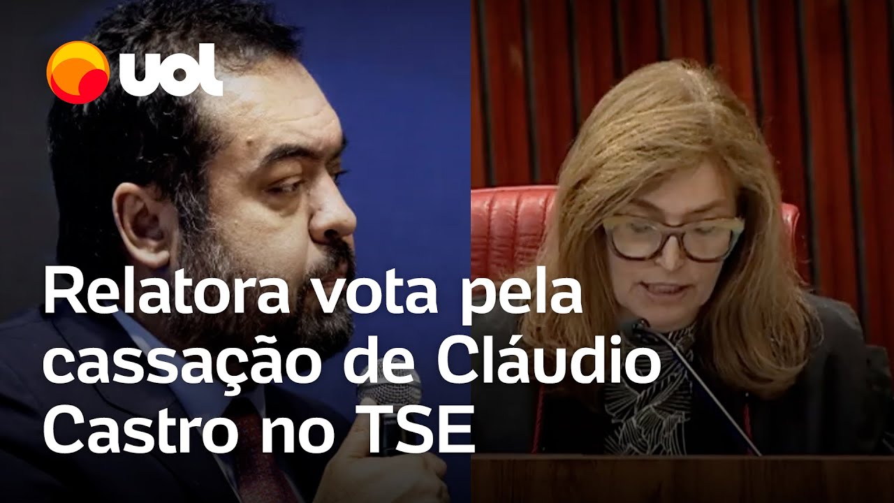 Julgamento de Cláudio Castro no TSE: ministra relatora vota a favor da cassação do governador