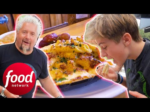 Guy And His Son Eat An Authentic Mac & Cheese With A Sweet Twist | Diners, Drive-Ins & Dives