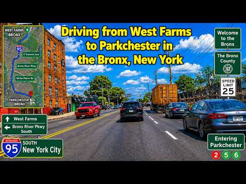 Driving from West Farms to Parkchester in the Bronx, New York