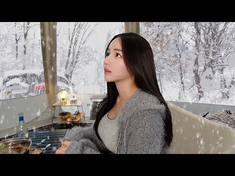 우중캠핑에서 폭설캠핑❄️ | 솔로 캠핑 | 눈소리 ASMR | 캠핑 브이로그 | 설중캠핑 | 폴라리스 P1