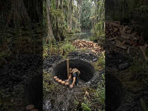 😱😱 Underground Servival Chamber in Muddy Swamp 🛘 #survival #nature #building #shelter #campinglife