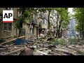 Aftermath in Dnipro after Russian missiles strike cities in Ukraine
