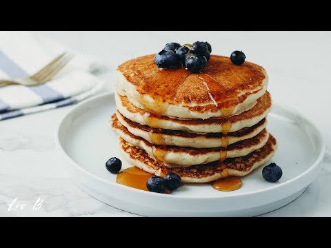 The FLUFFIEST Vegan Buttermilk Pancakes | Liv B