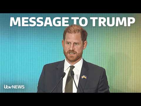 Watch in full: Prince Harry delivers message to Trump and Putin in surprise speech from Ukraine