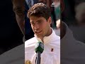 Wimbledon 2024 | Champion Carlos Alcarazs winning speech | #WimbledonOnStar  - 00:42 min - News - Video