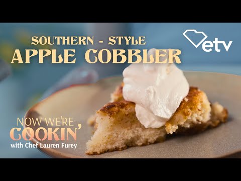 screenshot of youtube video titled Southern - Style Apple Cobbler | Now We're Cookin' #recipe #cookingshow #cobbler