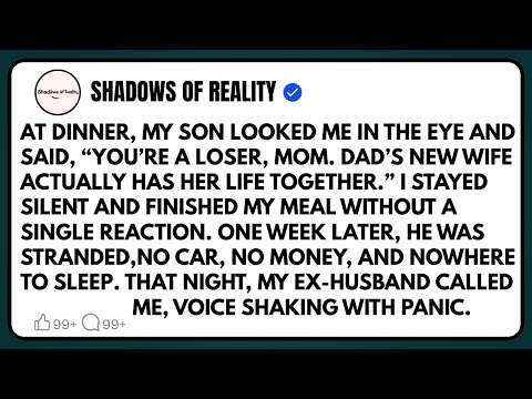 At dinner, my son looked me in the eye and said, You’re a loser, Mom. Dad’s new wife | revenge story