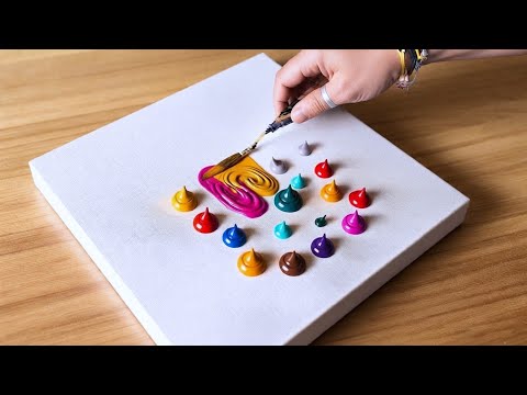 Easy Acrylic Painting For Beginners / Abstract Painting Technique