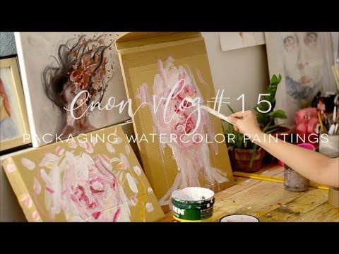 enon art vlog # 16 | OC Packaging Watercolor Paintings AGAIN