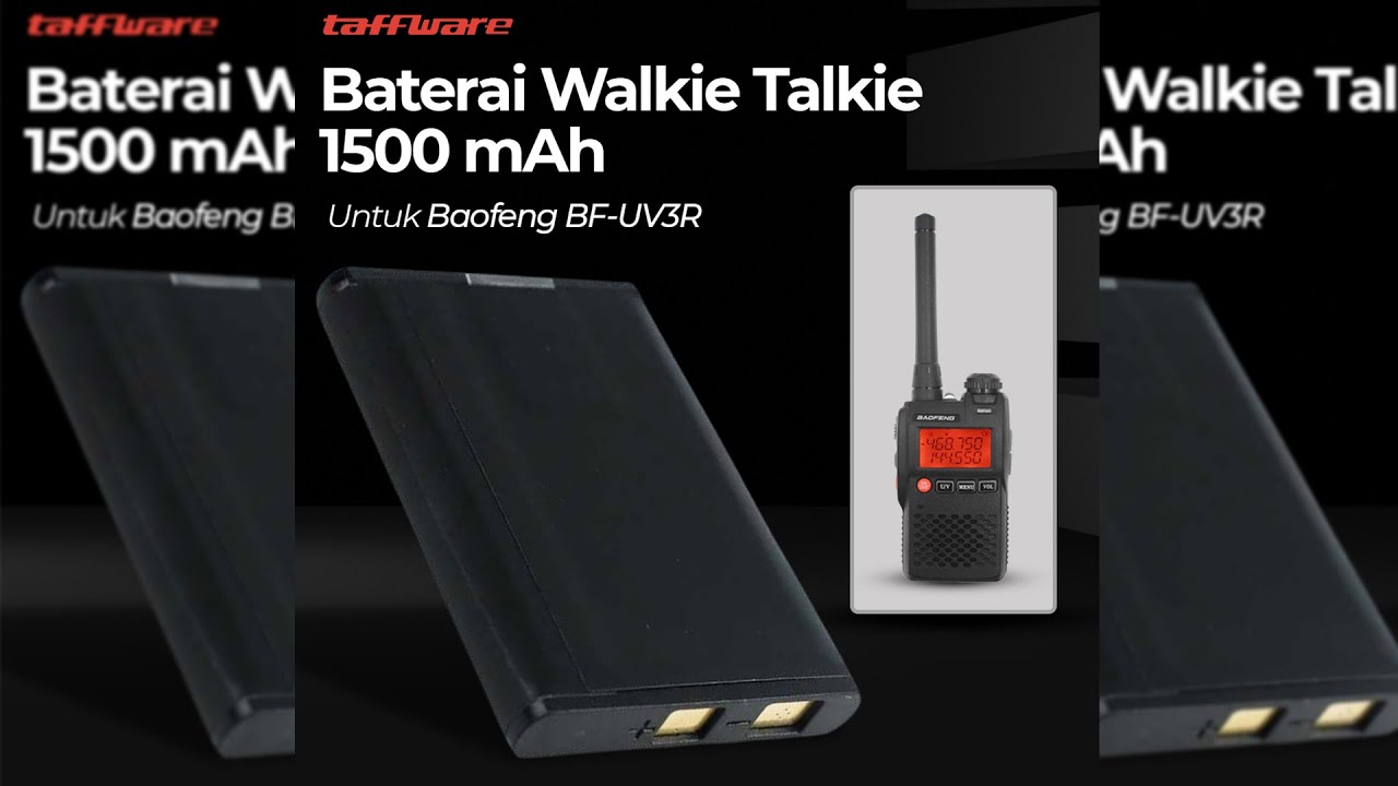 Pratinjau video produk Taffware Baterai Walkie Talkie 1500mAh BL-3 for Baofeng BF-UV3R