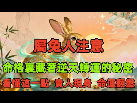 屬兔人注意！命格裏藏著逆天轉運的秘密！看懂這一點，貴人現身，命運翻盤！