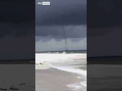 Waterspout develops off Florida