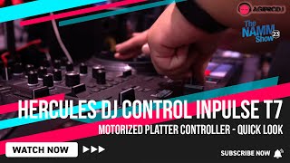 Hercules DJControl Inpulse T7 2-Channel DJ Controller for Serato DJ & Djuced with Motorized Platters in action - learn more