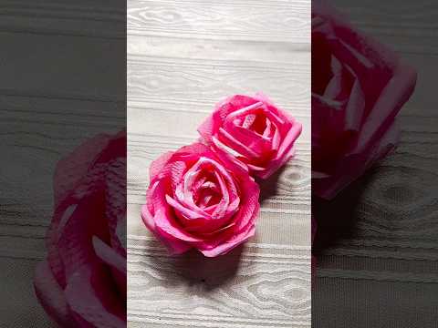 Rose from tissue paper😍 #diy #art #craft #shorts #shortsfeed #shortvideo #viral #viralvideo