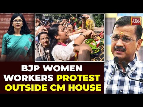 Swati Maliwal Assault Case: Delhi BJP Protest Outside Delhi CM Residence On Maliwal Controversy