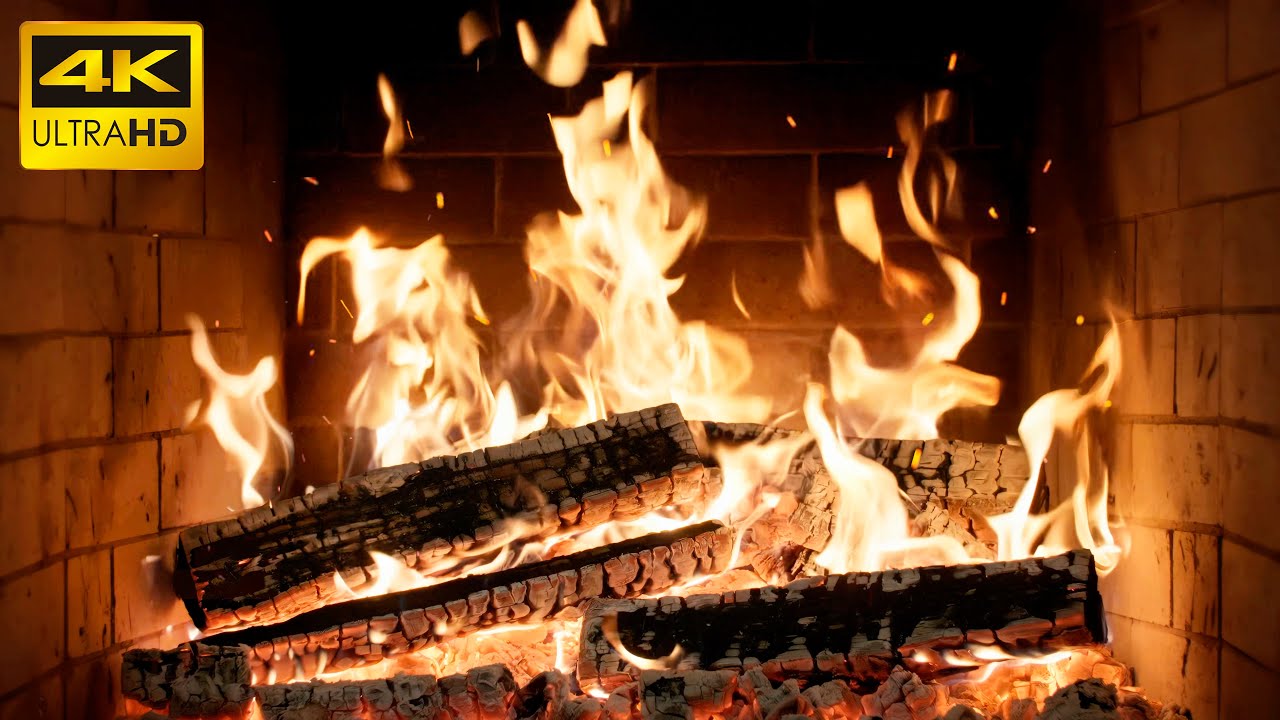 🔥 ULTIMATE 4K Fireplace with CALMING Hearth NOISES and Firelight for GENTLE Holiday ATMOSPHERE