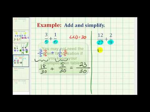 Example 1: Adding Fractions with Different Denominators ( Video ...