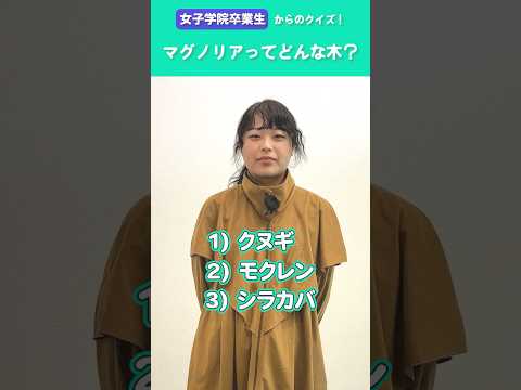【卒業生クイズ】《女子学院》「マグノリア祭」のマグノリアって何? #shorts