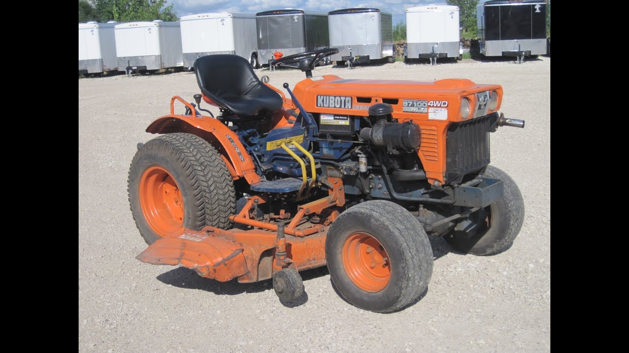 Kubota 4wd Awd B7100 Diesel Mower 3pt Hitch 3 Cyl Youtube 6044