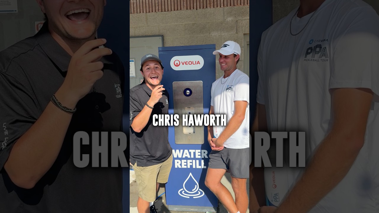 Chatting it up during a water break with Chris Haworth 🎤💧 @V@VeoliaNorthAmerica