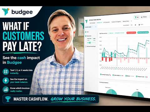 Video thumbnail for What if customers pay late in a cash flow forecast?