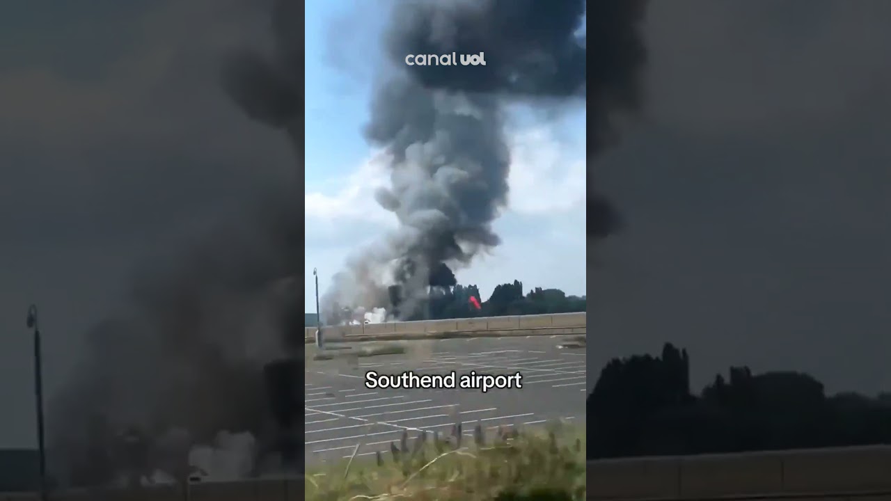 Avião de pequeno porte cai em aeroporto de Southend, nos arredores de Londres; vídeo