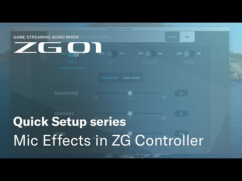 Mic Effects in ZG Controller: Yamaha ZG01 Quick Setup series