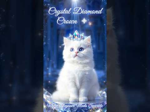 Cute Cat with Crystal Diamond Crown | Shine Like a Queen 👑 #Shorts#CatVideo #CatLover #QueenCat