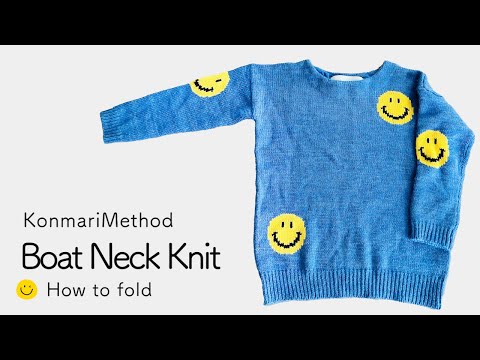 How to fold a Boat neck knit -Konmari Method-