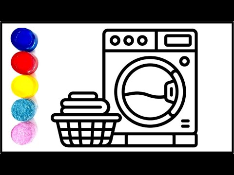 Washing Machine Drawing for Kids Hub | Easy Drawing for Beginners | Wshing Machine Easy Drawing