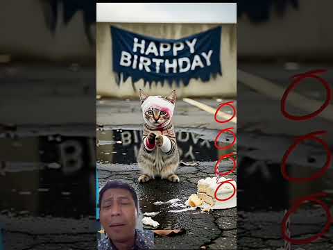 poor cat😿, Happy birthday🎂🥺 #cat #happybirthday #sad #cake #kitten #animalintelligence #cute #funny