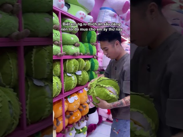 Biết em ng.iu thích ăn sầu riêng nên tôi mua cho cô ấy thứ này ở Bemori #bemori #gaubong #gấu bông