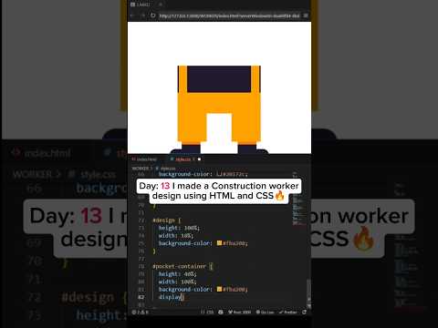 Day: 13 I made a Construction worker design using HTML CSS 🔥