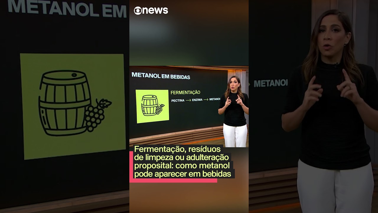 Fermentação resíduos de limpeza ou adulteração proposital como metanol pode aparecer em bebidas