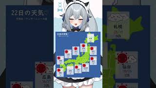 8月22日のお天気！皆様気をつけていってらっしゃいね～ #Vtuber #新人Vtuber #shorts #ひいらぎお天気 #vtuber