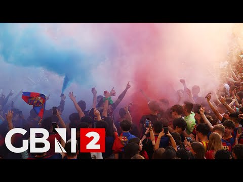 FC Barcelona fans fill Catalunya's streets to celebrate the club's 28th LaLiga title
