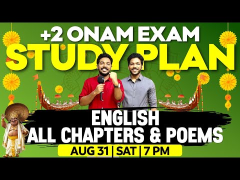 +2 ONAM EXAM STUDY PLAN | PLUS TWO English  All Chapters And Poems | Exam Winner +2